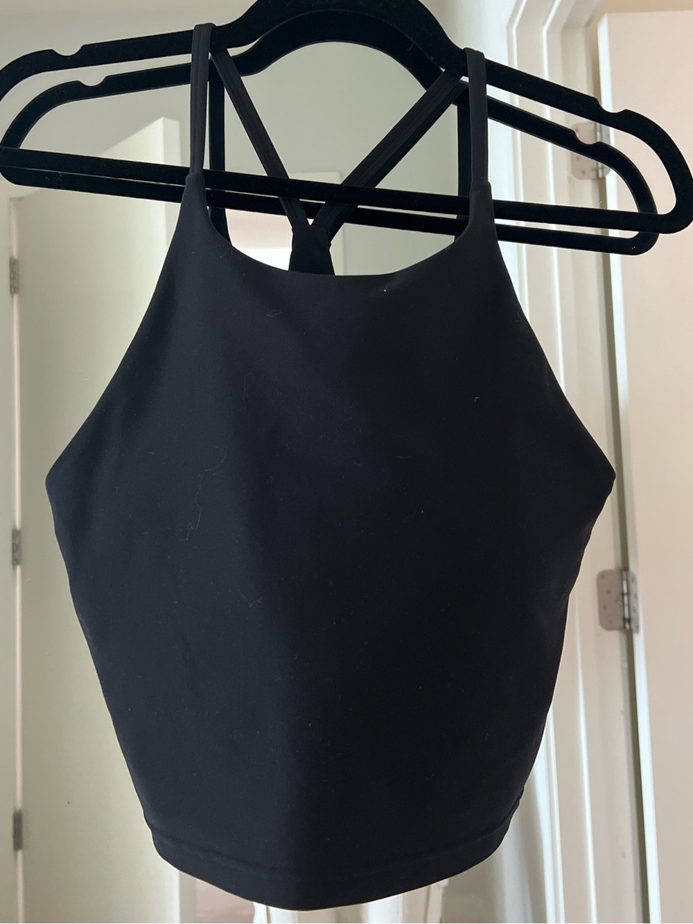Old Navy Black Cropped High-Neck Tank Top